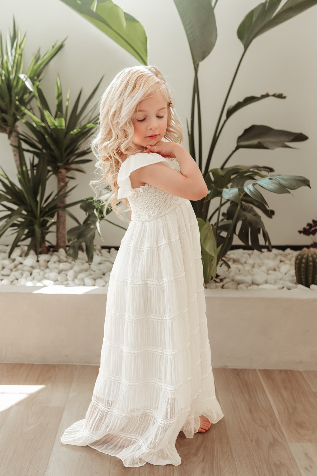 SS Girl's Dress Marabella Dress (white chiffon)