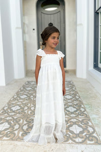SS Girl's Dress Marabella Dress (white chiffon)
