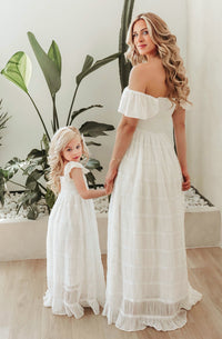 SS Girl's Dress Marabella Dress (white chiffon)