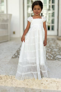 SS Girl's Dress Marabella Dress (white chiffon)