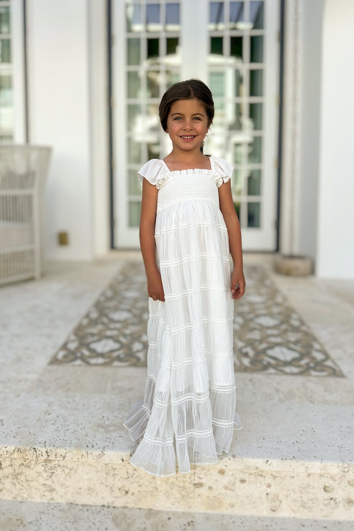 SS Girl's Dress Marabella Dress (white chiffon)