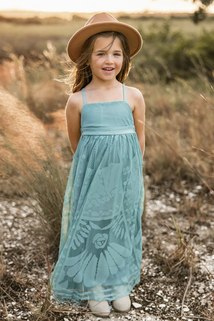 SS Girl's Dress Phoebe Lace Dress (soft teal)