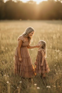 SS Girl's Dress Pia Dress (mocha swiss dot)