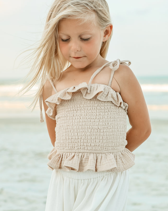 SS Girl's Top Vivi Top (latte muslin)