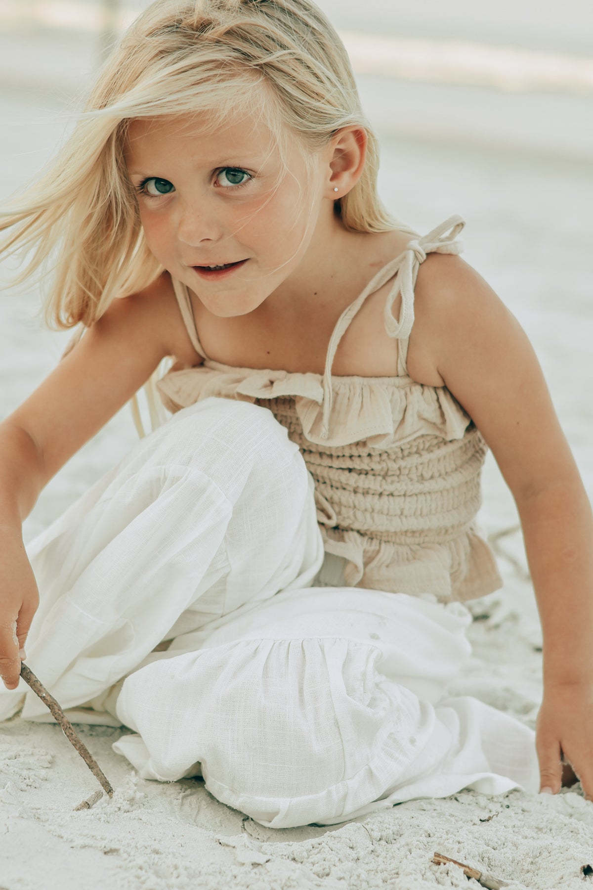 SS Girl's Top Vivi Top (latte muslin)