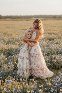 SS Girl's Dress Wendy Dress (floral blue chiffon)