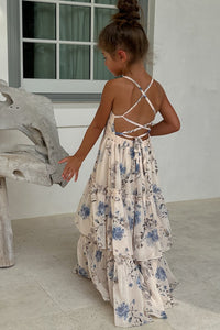 SS Girl's Dress Wendy Dress (floral blue chiffon)