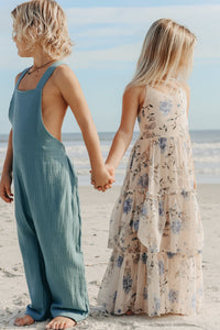 SS Girl's Dress Wendy Dress (floral blue chiffon)