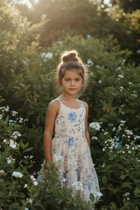 SS Girl's Dress Wendy Dress (floral blue chiffon)