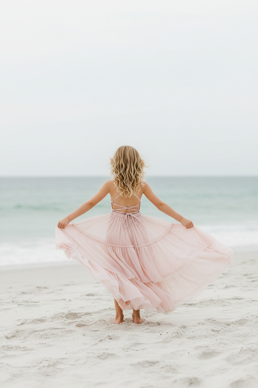 SS Girl's Dress Wendy Dress (soft pink tulle)