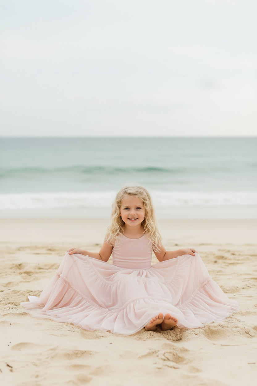 SS Girl's Dress Wendy Dress (soft pink tulle)