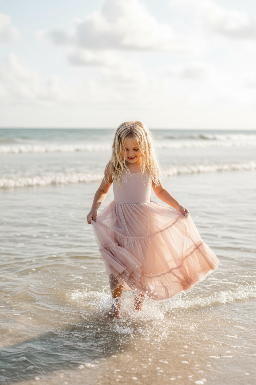 SS Girl's Dress Wendy Dress (soft pink tulle)
