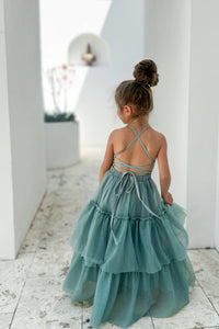 SS Girl's Dress Wendy Dress (soft teal tulle)