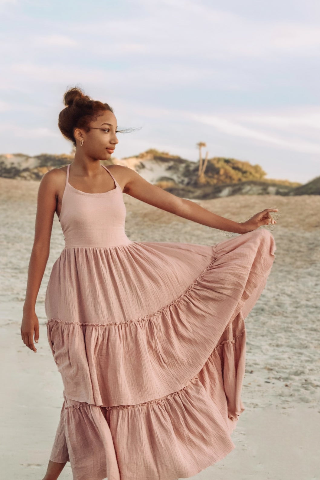 ワンピース ANDMARY Wendy seethrough flare dress ANDMARY】Wendy seethrough flare dress