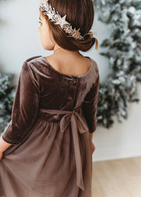 Gracie Dress (mocha velvet tulle) FINAL SALE