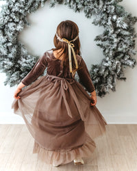 Gracie Dress (mocha velvet tulle) FINAL SALE