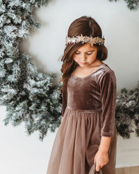 Gracie Dress (mocha velvet tulle) FINAL SALE