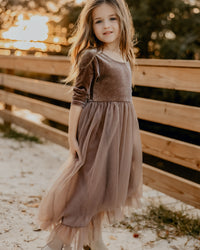 Gracie Dress (mocha velvet tulle) FINAL SALE