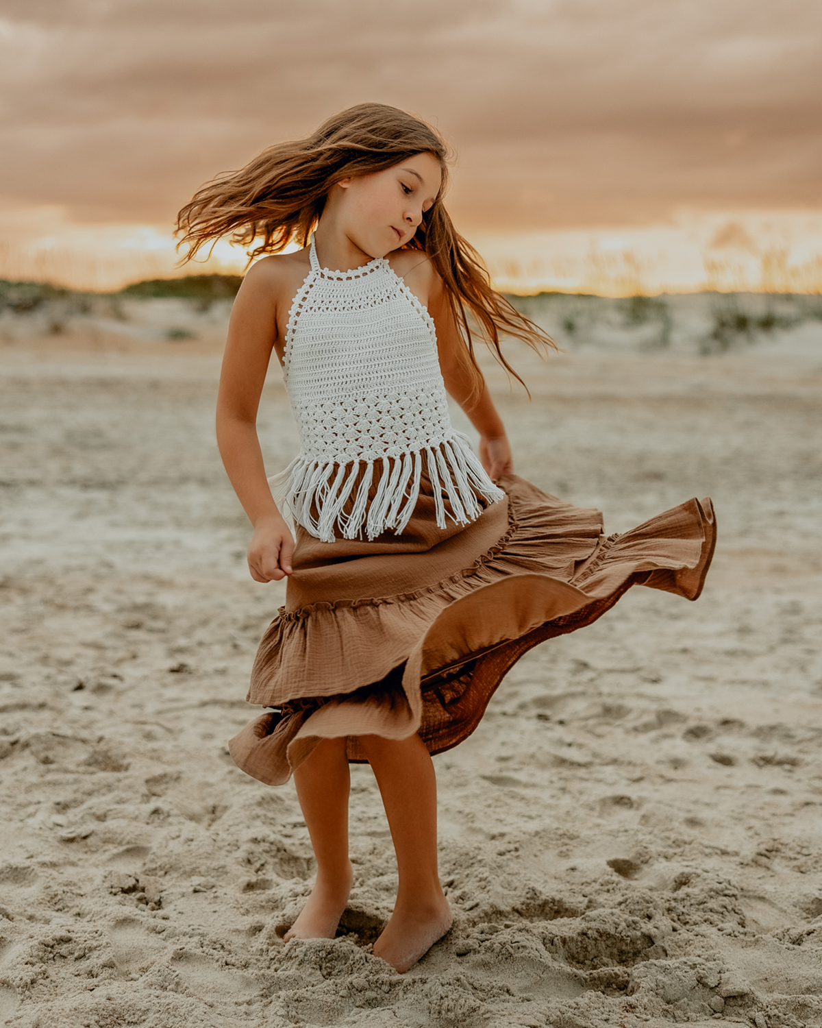 Mika Fringe Halter (cedar brown)