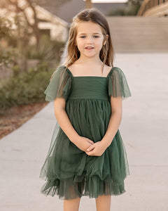 Fawn Tulle Dress (cypress green)