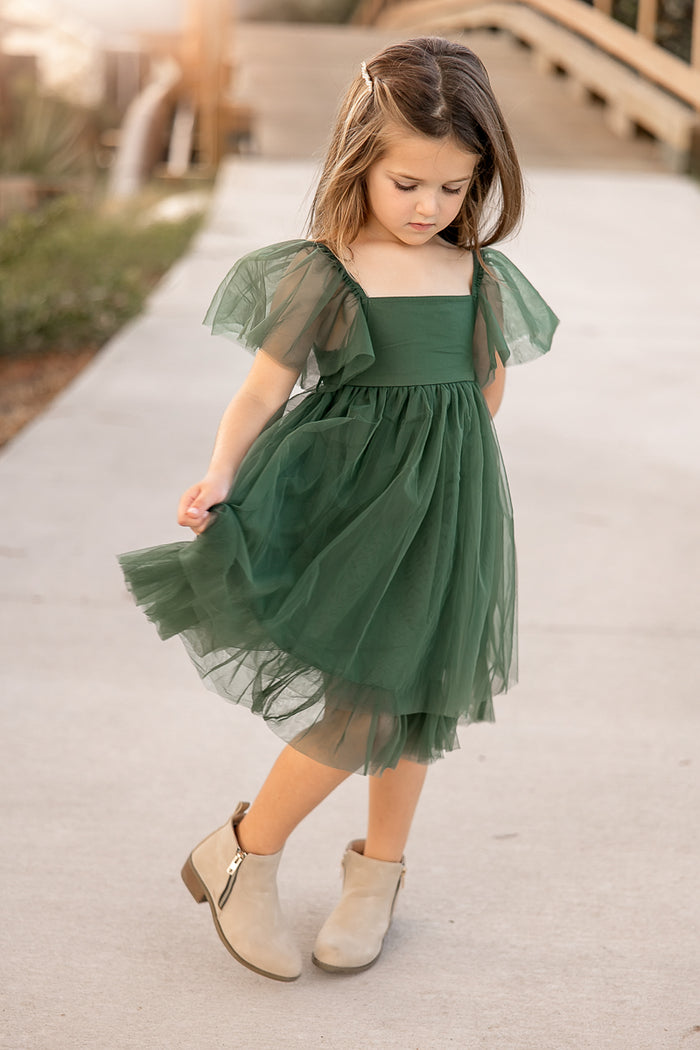 Fawn Tulle Dress (forest) PREORDER