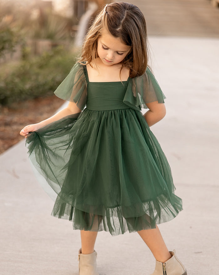 Fawn Tulle Dress (green) FINAL SALE