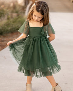 Fawn Tulle Dress (forest green)