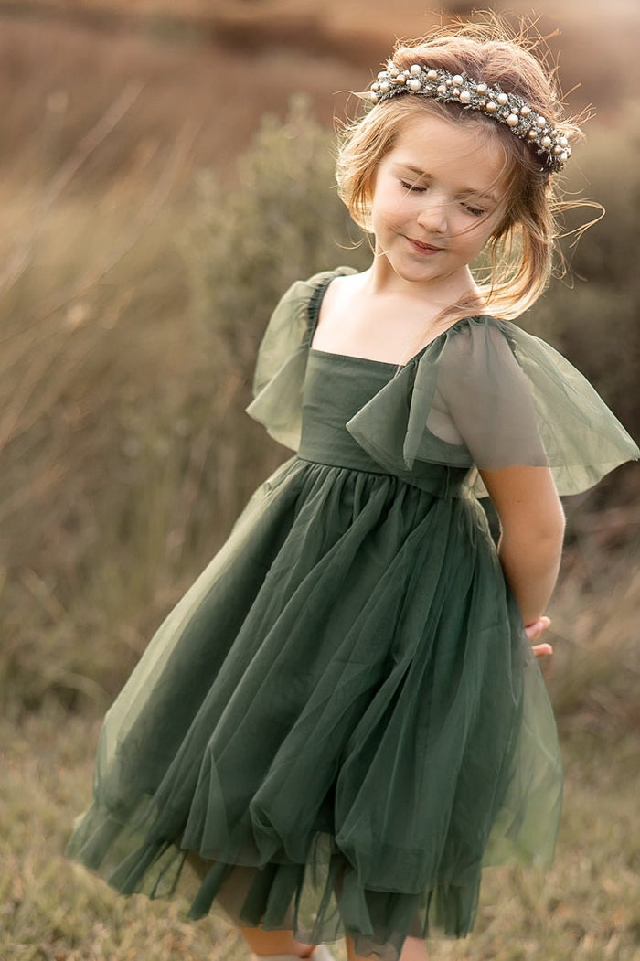 INDIE BLUE Dresses Fawn Dress (forest tulle)