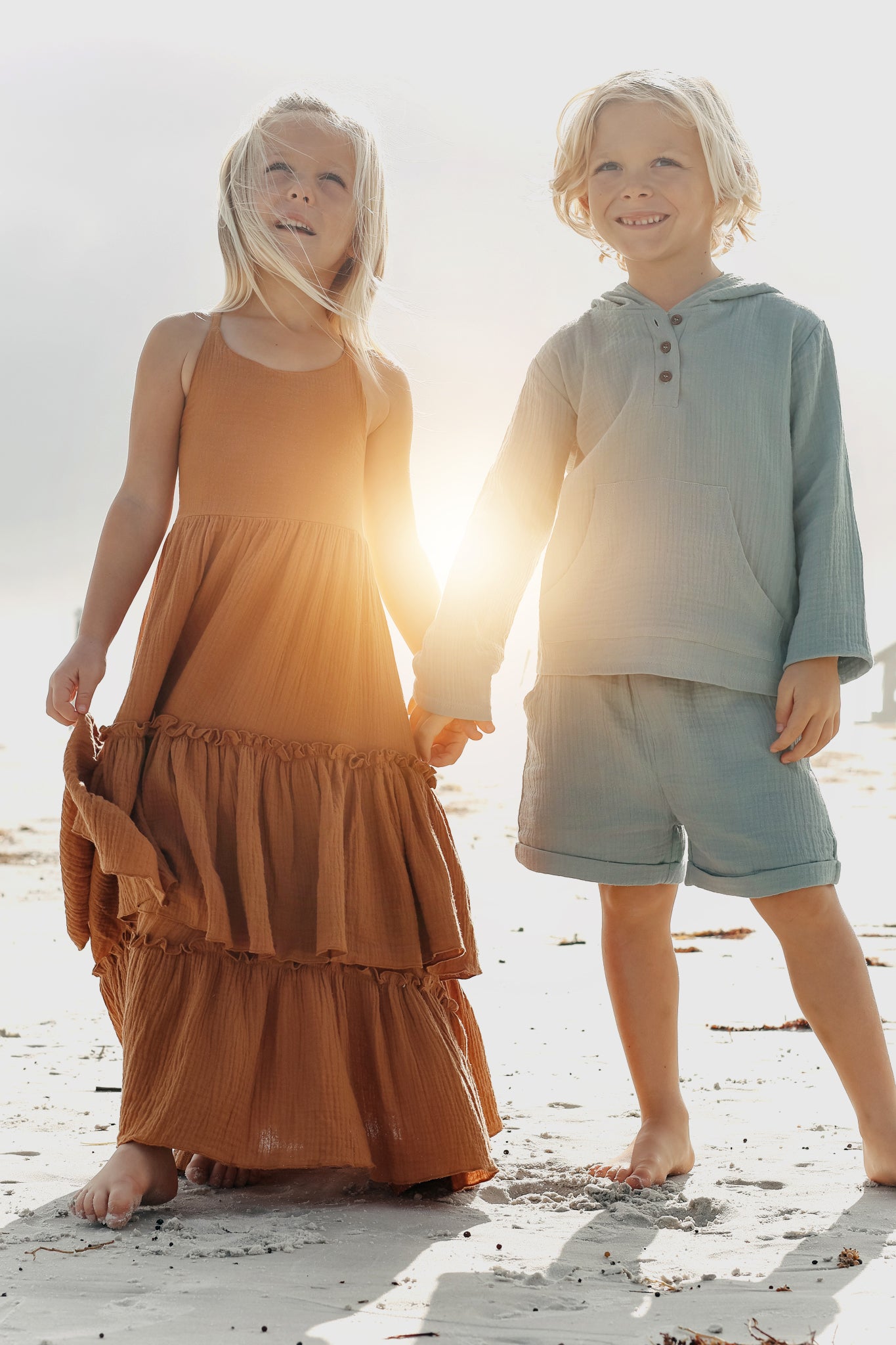 apolina capsule　Wendy dress　5-7y Wendy Dress (clay muslin) – INDIE BLUE
