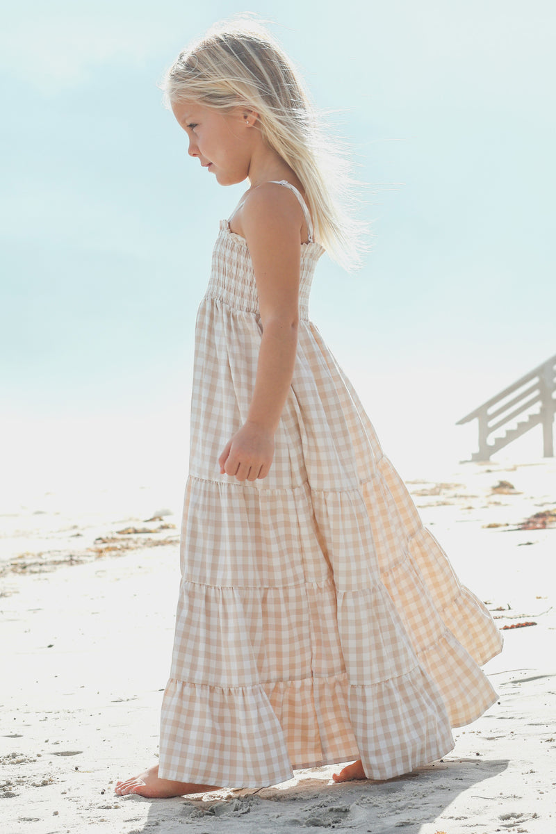 Stella Maxi (tan gingham)