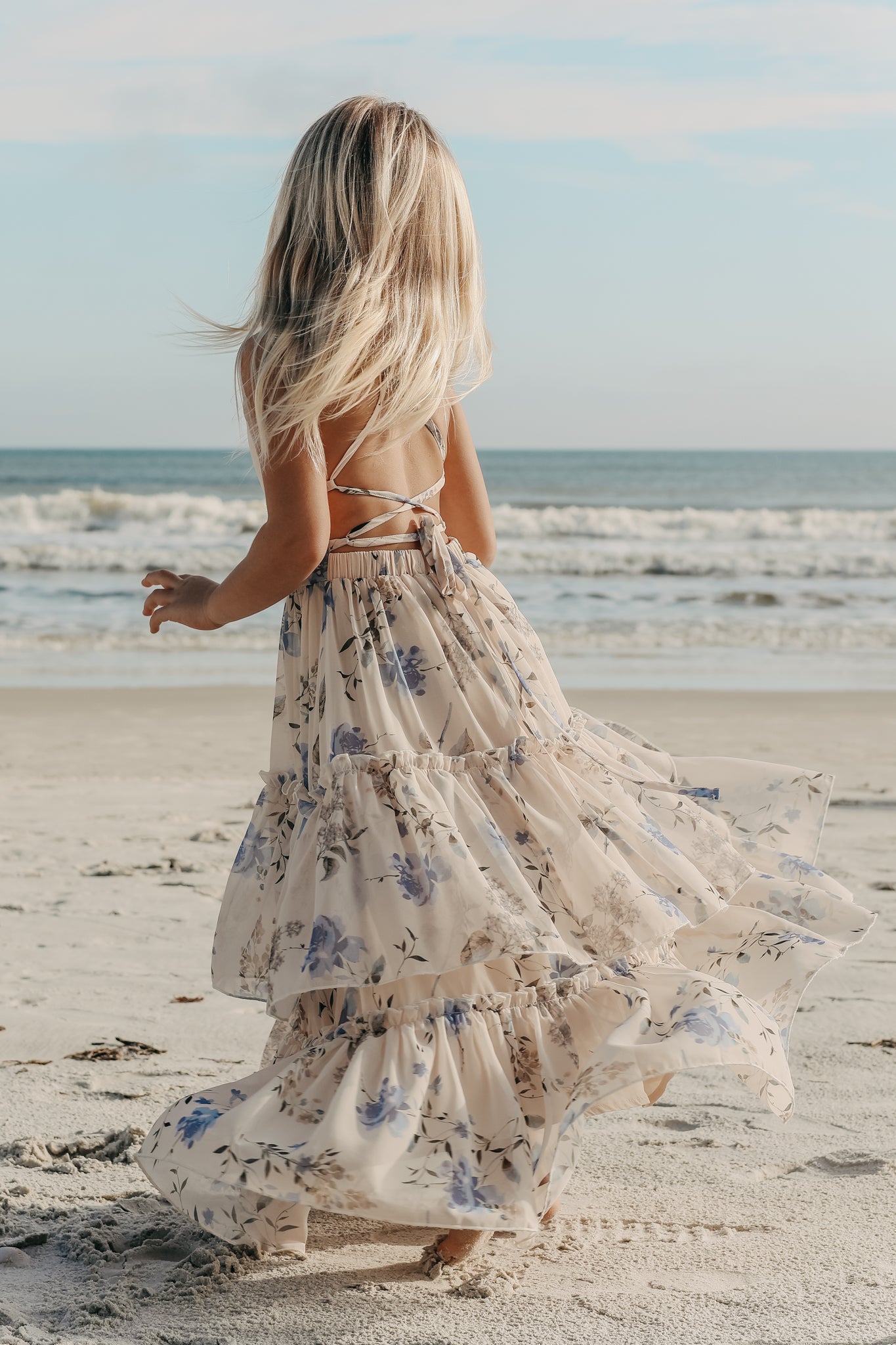 Wendy Dress (floral blue chiffon) – INDIE BLUE
