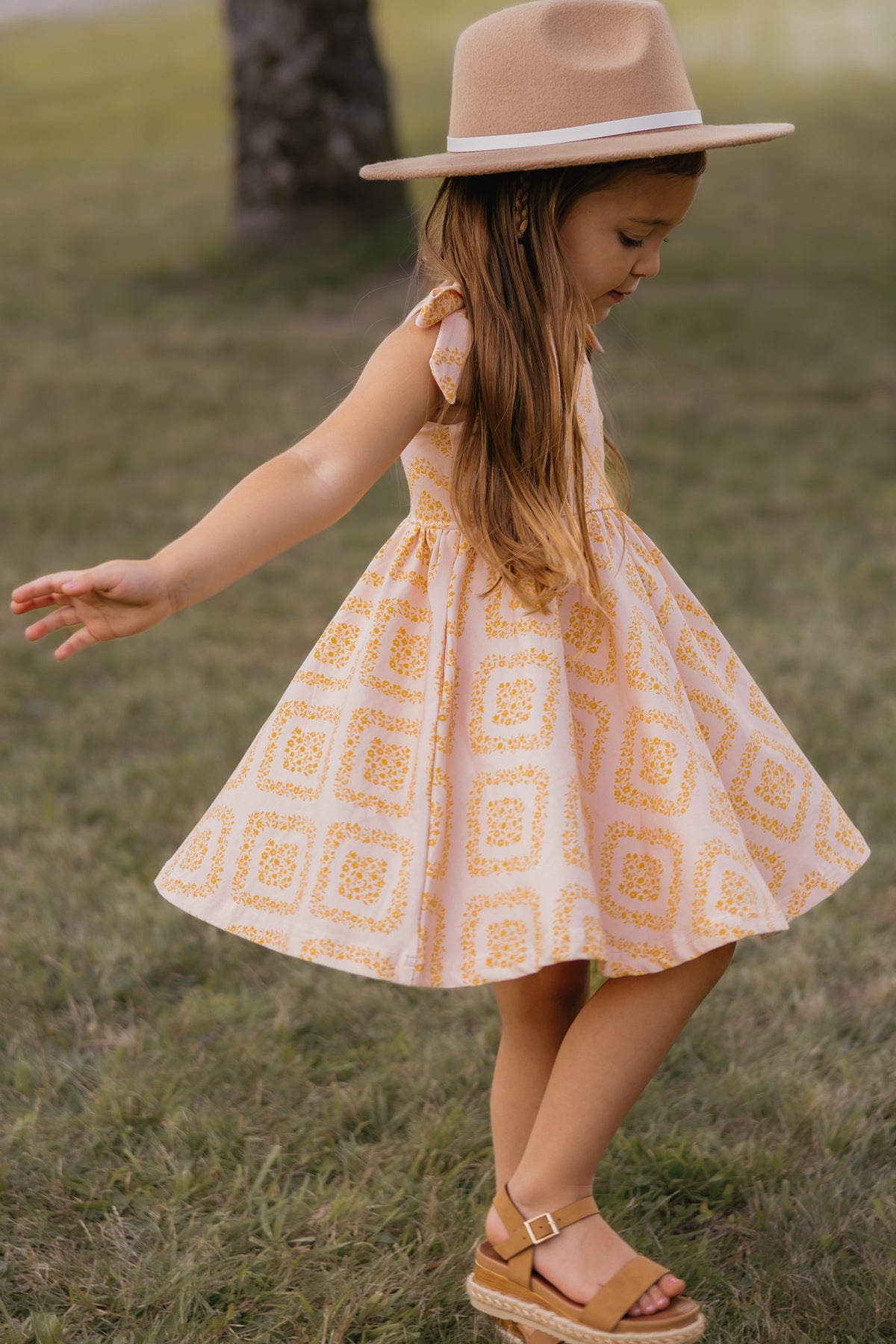 Liza Twirl Dress (floral diamond)