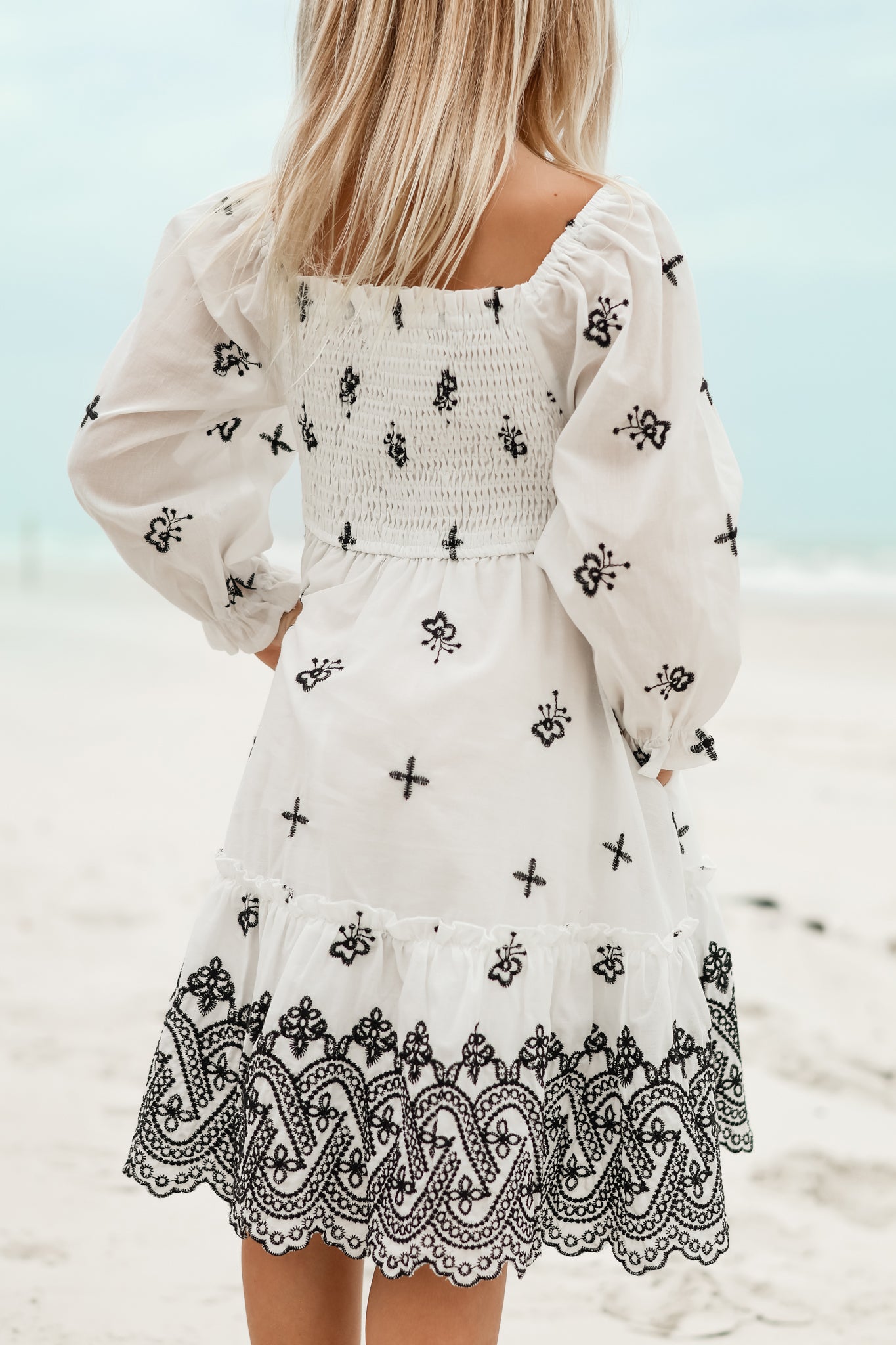 Mira Dress (embroidered diamond) – INDIE BLUE