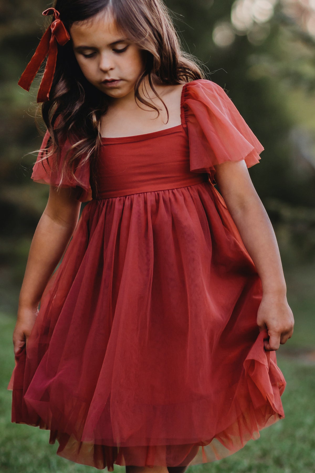 INDIE BLUE Dresses Fawn Dress (venetian red tulle)