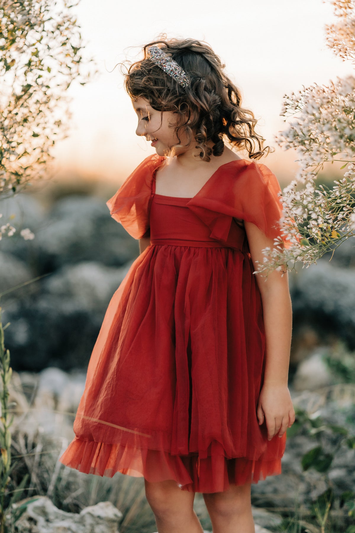 INDIE BLUE Dresses Fawn Dress (venetian red tulle)