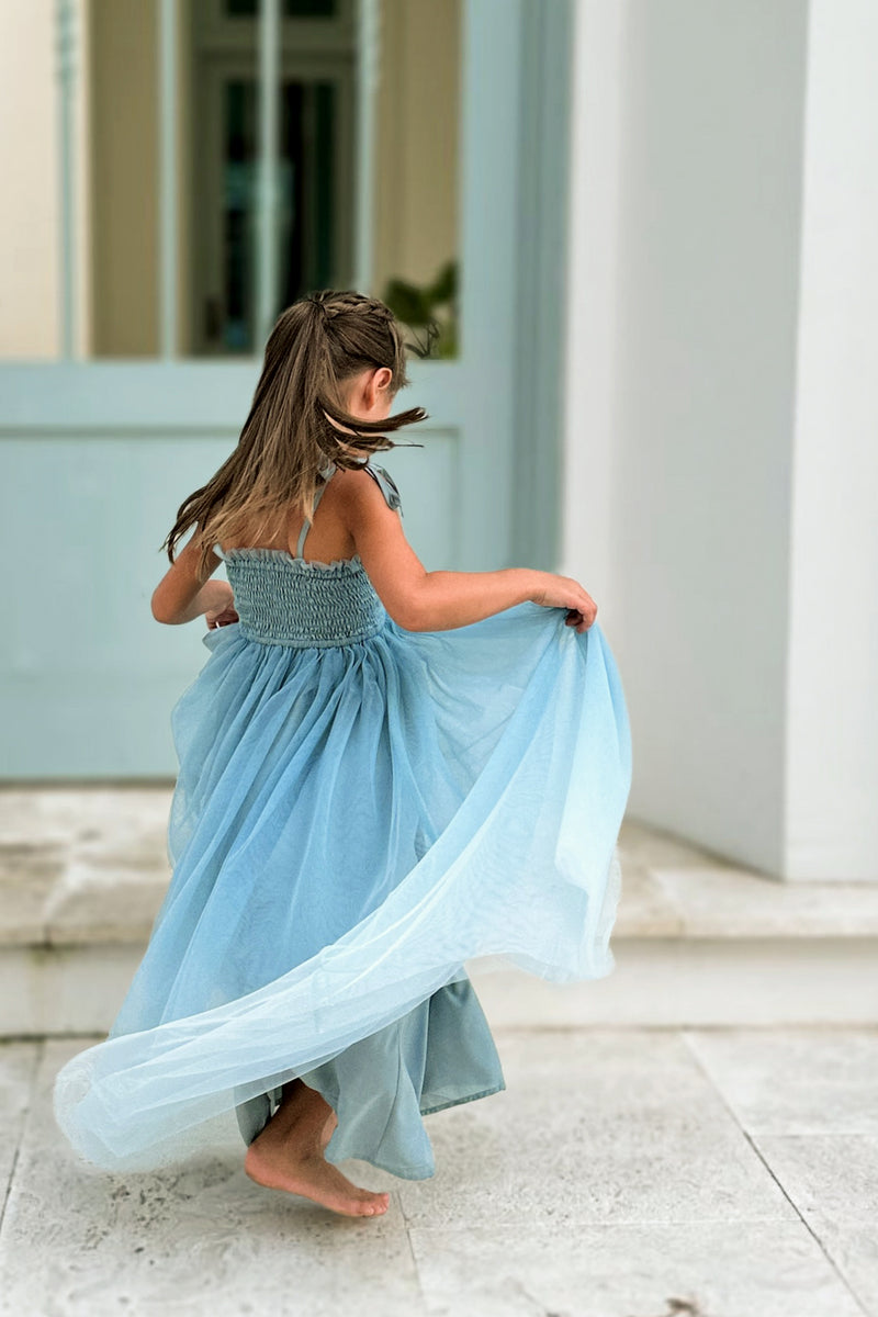 INDIE BLUE Dresses Isa Maxi (blue ombre tulle)