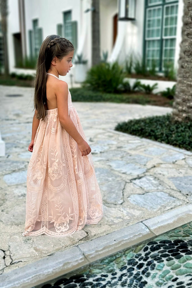 INDIE BLUE Dresses Madeline Lace Dress (natural pink)
