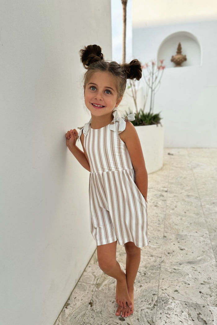 Rita Shortie Romper (ash stripe)
