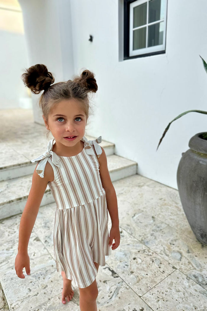 Rita Shortie Romper (ash stripe)