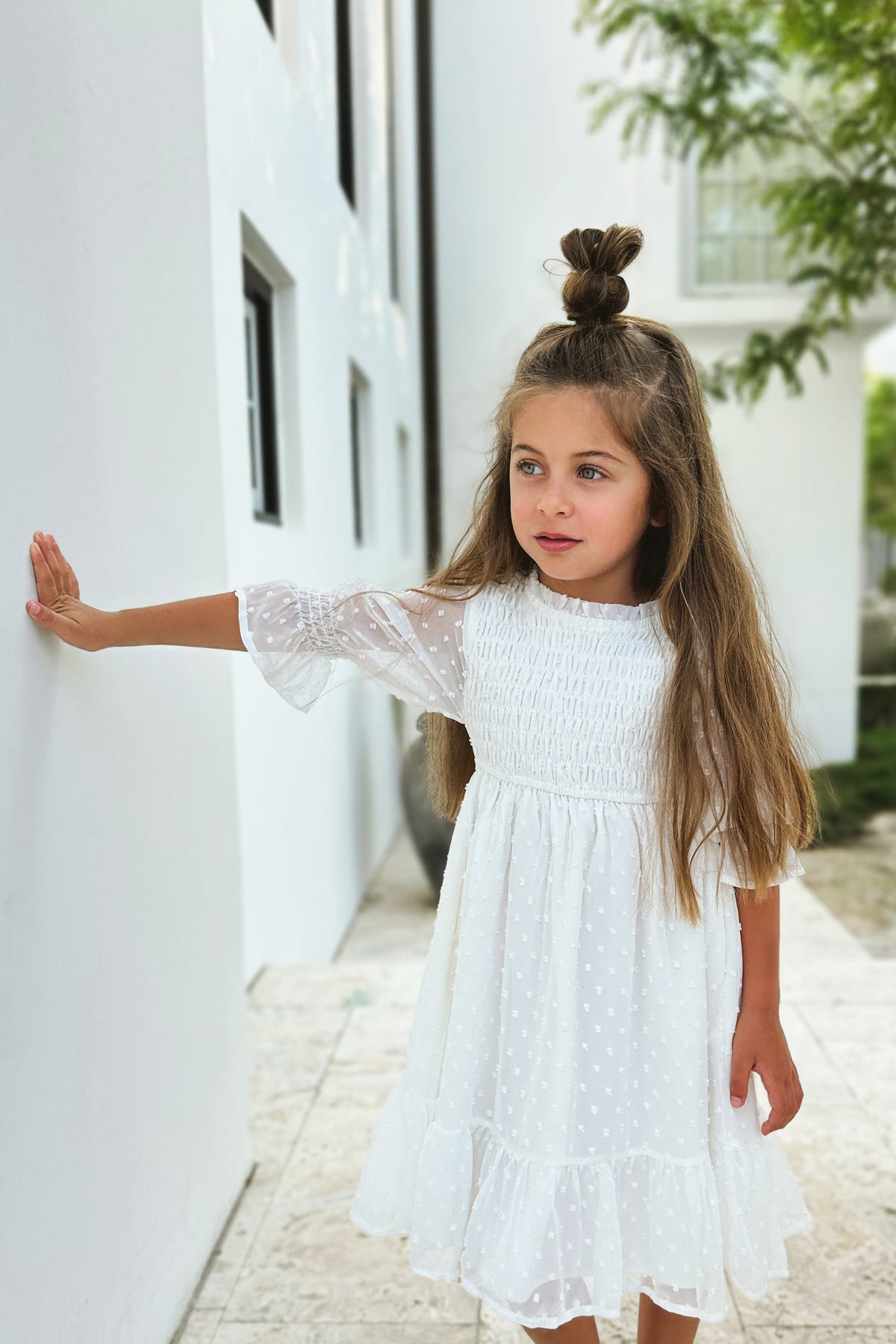 Celine Dress (soft white swiss dot) FINAL SALE