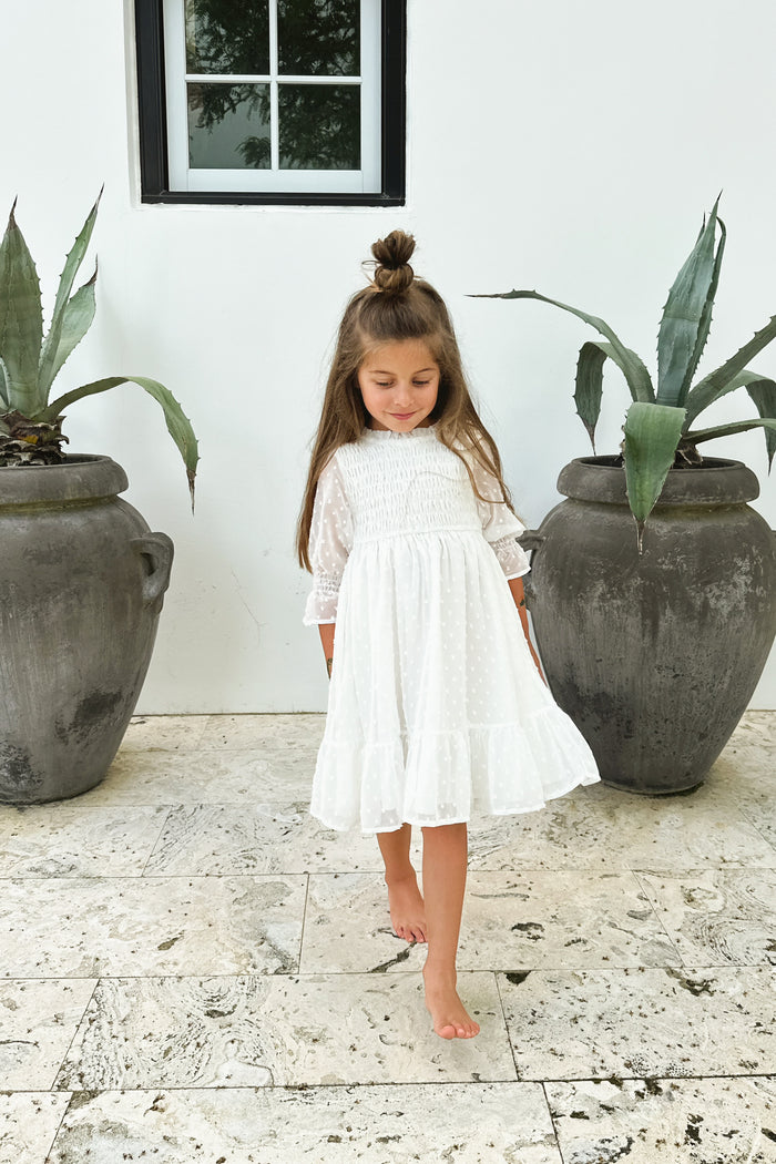 Celine Dress (soft white swiss dot) FINAL SALE