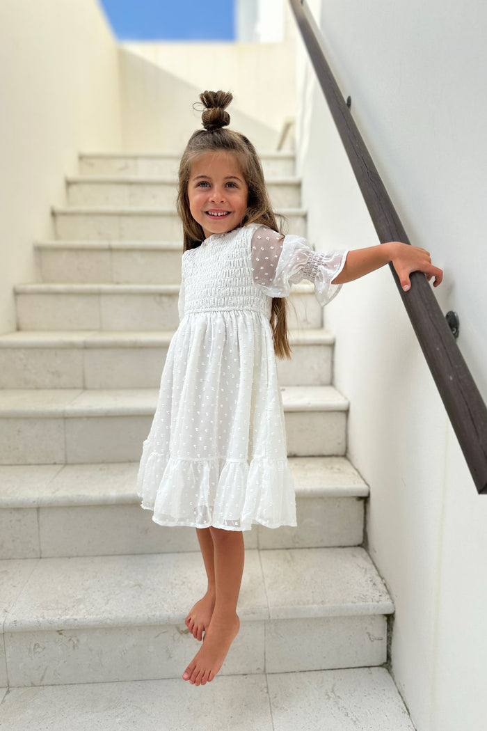 Celine Dress (soft white swiss dot) FINAL SALE