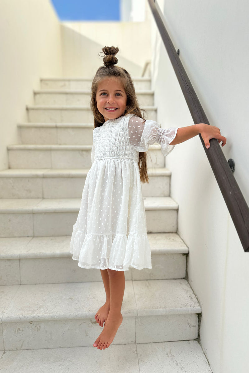 Celine Dress (soft white swiss dot) FINAL SALE