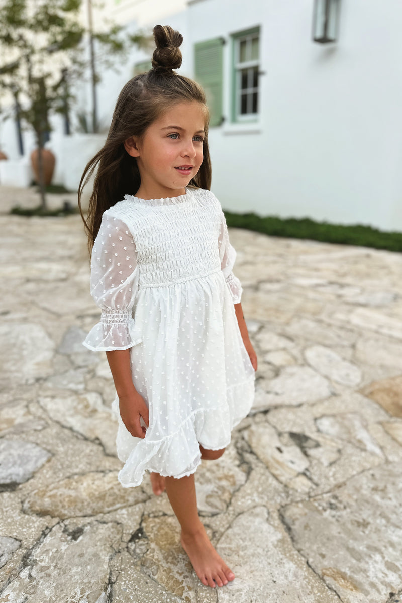 Celine Dress (soft white swiss dot) FINAL SALE