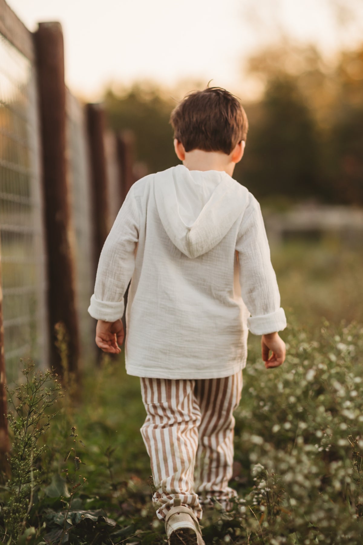 SS Boy's Top Knox Hoodie (white muslin)