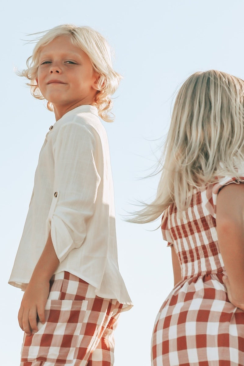 SS Boy's Bottoms Finn Pants (spice checkered)