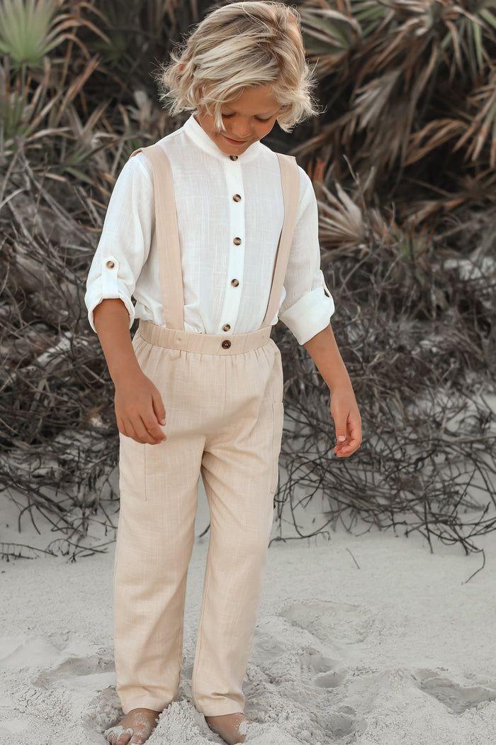 Finn Pants (tan linen) 6Y Finn Pants (tan linen) 6Y