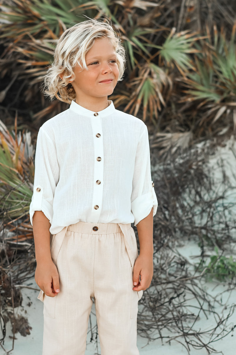 Ty Shirt (white linen) 8Y