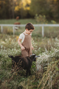 SS Boy's Romper Grady Romper (mocha muslin)