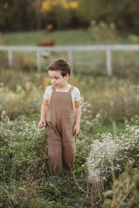 SS Boy's Romper Grady Romper (mocha muslin)